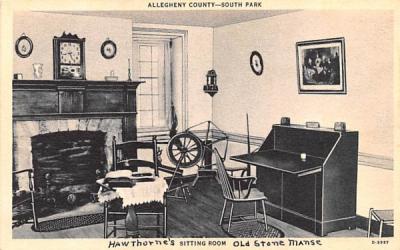 Hawthorne's Sitting Room Concord, Massachusetts Postcard