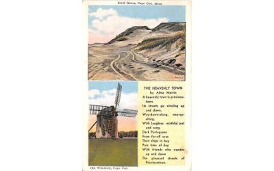 Sand Dunes & Old Windmill Cape Cod, Massachusetts Postcard