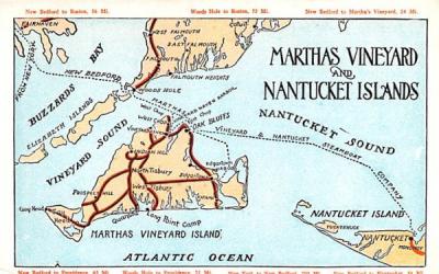 Marthas Vineyard & Nantucket Island Cape Cod, Massachusetts Postcard