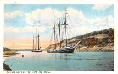 Sailing Ships in Tow Cape Cod, Massachusetts Postcard