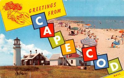 Greetings from Cape Cod Massachusetts Postcard