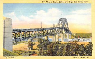 View of Bourne Bridge Cape Cod, Massachusetts Postcard