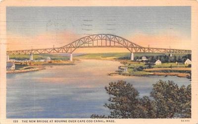 The New Bridge at Bourne Cape Cod, Massachusetts Postcard