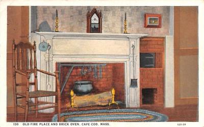 Old Fire Place & Brick Oven Cape Cod, Massachusetts Postcard