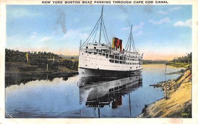 New York Boston Boat Cape Cod, Massachusetts Postcard