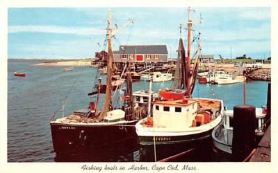 Fishing Boats in Harbor Cape Cod, Massachusetts Postcard