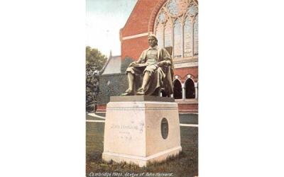 Statue of John Harvard Cambridge, Massachusetts Postcard
