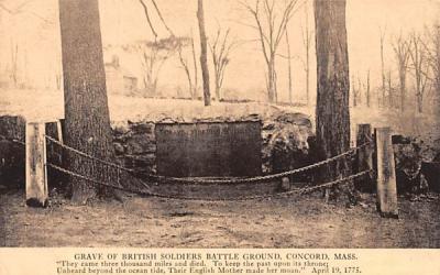 Grave of British Soldiers Battle Ground Concord, Massachusetts Postcard