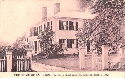 The Home of Emerson Concord, Massachusetts Postcard