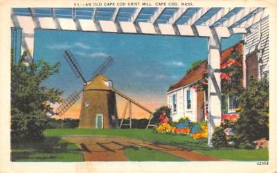 An Old Cape Cod Grist Mill Massachusetts Postcard