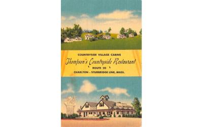 Countryside Village Cabins Charlton Sturbridge Line, Massachusetts Postcard