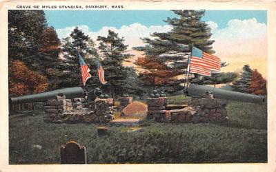 Grave of Myles Standish Duxbury, Massachusetts Postcard