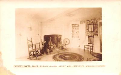 Living Room of John Alden House Duxbury, Massachusetts Postcard