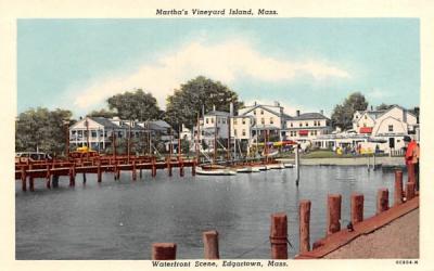 Waterfront Scene Edgartown, Massachusetts Postcard
