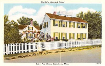 Emily Post Home Edgartown, Massachusetts Postcard