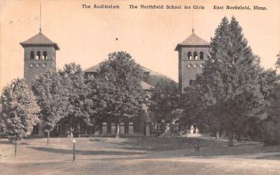 The Auditorium East Northfield, Massachusetts Postcard