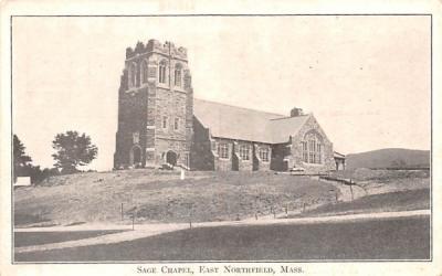 Sage Chapel East Northfield, Massachusetts Postcard