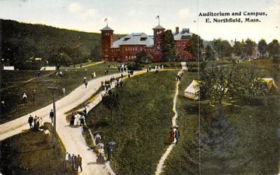 Auditorium & Campus East Northfield, Massachusetts Postcard