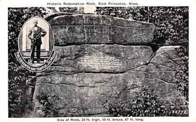 Historic Redemption Rock East Princeton, Massachusetts Postcard