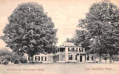 Residence of Paul Dwight Moody East Northfield, Massachusetts Postcard
