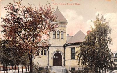 Public Library Everett, Massachusetts Postcard