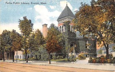 Parlin Public Library Everrett, Massachusetts Postcard