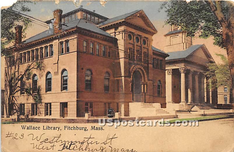 Wallace Library - Fitchburg, Massachusetts MA Postcard
