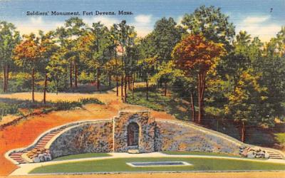 Soldiers' Monument Fort Devens, Massachusetts Postcard