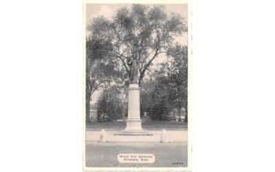 World War Memorial Fitchburg, Massachusetts Postcard