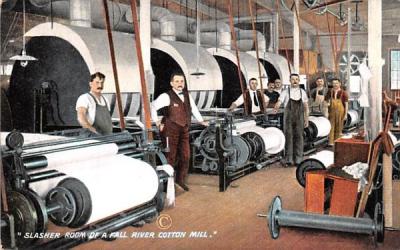 Slasher Room of a Fall River Cotton Mill Massachusetts Postcard