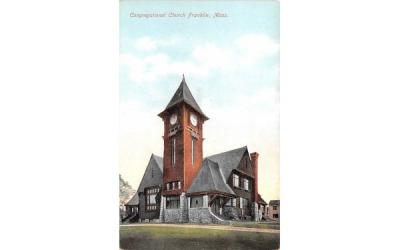 Congregational Church  Franklin, Massachusetts Postcard