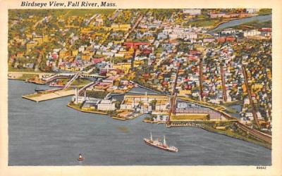 Birdseye View Fall River, Massachusetts Postcard