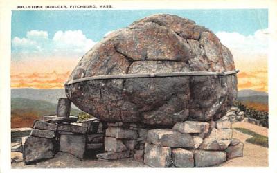 Rollstone Boulder Fitchburg, Massachusetts Postcard