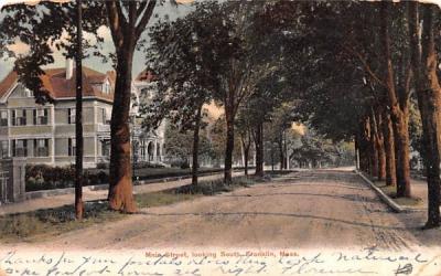 Main Street Franklin, Massachusetts Postcard