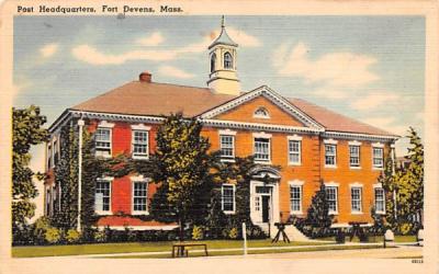 Post Headquarters Fort Devens, Massachusetts Postcard