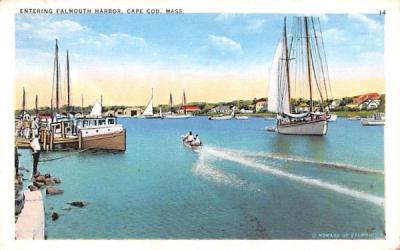 Entering Falmouth Harbor Massachusetts Postcard