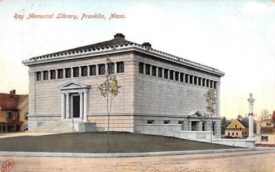 Ray Memorial Library Franklin, Massachusetts Postcard