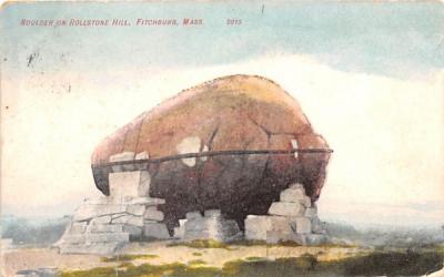 Boulder on Rollstone Hill Fitchburg, Massachusetts Postcard