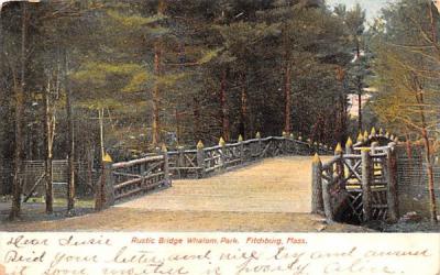 Rustic Bridge  Fitchburg, Massachusetts Postcard