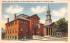 Library & Arts Building & First Baptist Church  Fitchburg, Massachusetts Postcard