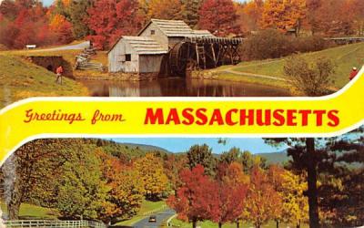 Greetings from Massachusetts Postcard