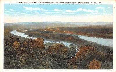 Turner's Falls & Connecticut River from Poet's Seat Greenfield, Massachusetts Postcard