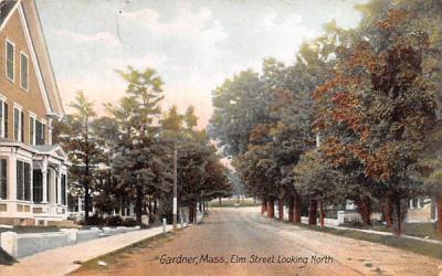 Elm Street  Gardner, Massachusetts Postcard