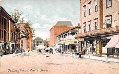 Central Street Gardner, Massachusetts Postcard