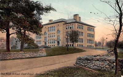 The High School Gardner, Massachusetts Postcard