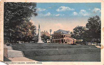 Monument Square Gardner, Massachusetts Postcard
