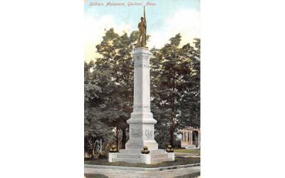 Soldiers Monument Gardner, Massachusetts Postcard