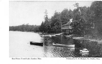 Boat House Gardner, Massachusetts Postcard