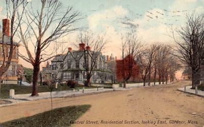 Central Street Gardner, Massachusetts Postcard