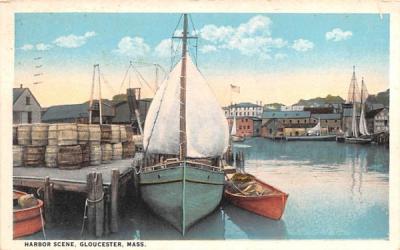 Harbor Scene Gloucester, Massachusetts Postcard